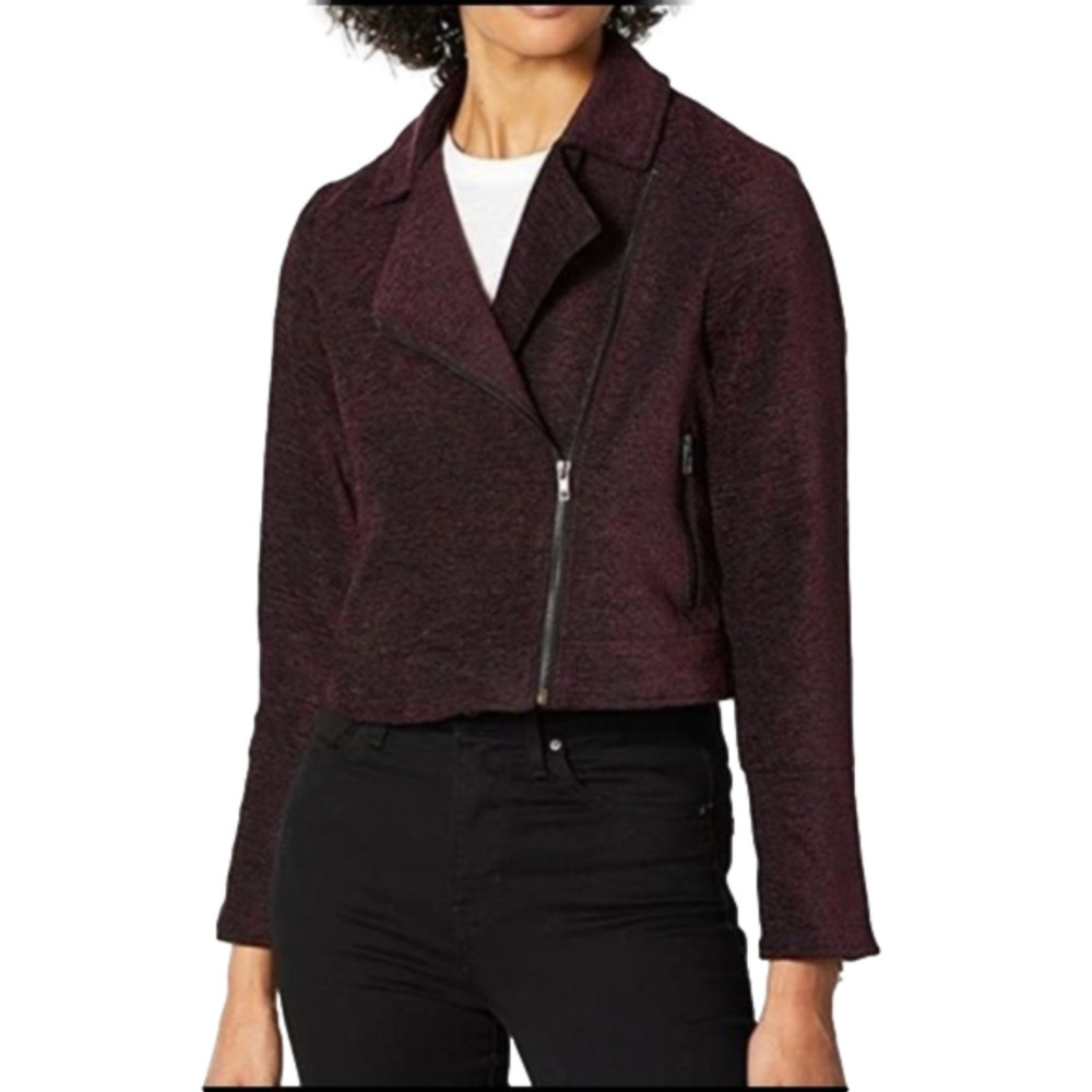CUPCAKES and Cashmere Crop Moto Jacket Coat